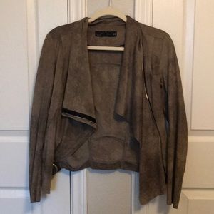 Zara Faux Suede Moto Jacket